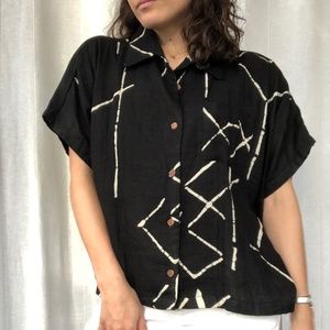 Black button up Patter Shirt